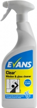 Evans Clear RTU Glass & Mirror Cleaner A096AEV 750ml
