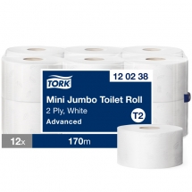 Tork Advanced Mini Jumbo Roll 2-ply 2.25inch 170m 120238 (12)