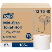 Tork Universal Toilet Paper 1-ply Mid Size 127540(27)