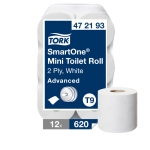 Tork SmartOne Mini Toilet Roll 2-ply 620 Sheet 472193 (12)