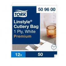 Tork Linstyle Cutlery Bag Napkin White 12x50 (600)
