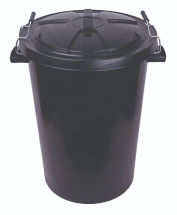 Dustbin Black Plastic 90L (Complete)
