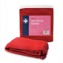 Blanket Cotton Cellular Red (Each)
