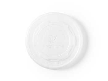 Vegware Compostable CPLA Hot Lid for Soup Container Vegware Compostable CPLA Hot Lid for Soup Container