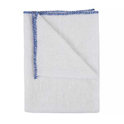 Dish Cloth White Super Heavy Bleach Blue edge 45x38cm (10)