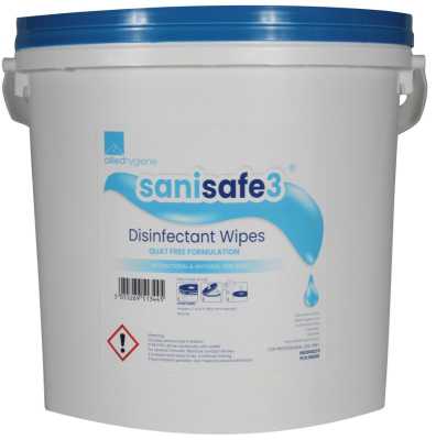 Sanisafe 3 Disinfectant Wipes Food safe Allied Hygiene(1000)