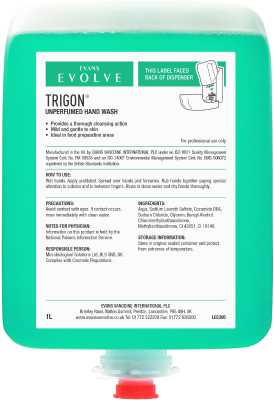Evans Trigon Unperfumed Hand Soap A050BEV(6x1L cartridge)