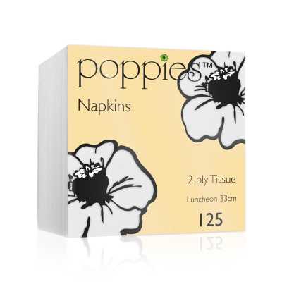 Napkin 33cmx33cm 2Ply White 3324WH(2000)