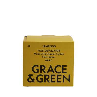 G&G Organic Non-Applicator Tampons Super(Pack of 18)